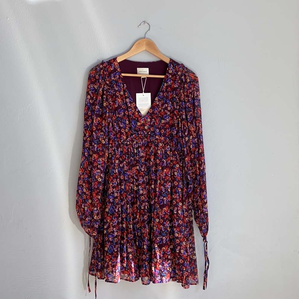 Sézane Robe Evy Fleurs Violettes US 6 BNWT